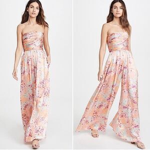 AMUR  Woman Jumpsuit Strapless floral Silk size 4
